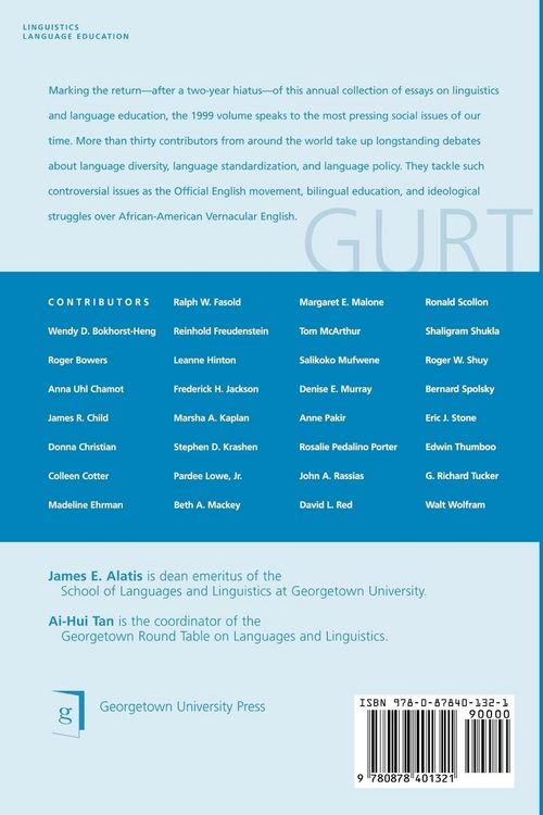 Produktbild: Georgetown University Round Table on Languages and Linguistics (GURT) 1999
