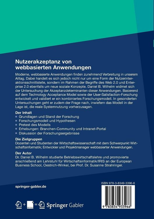 Produktbild: Nutzerakzeptanz von webbasierten Anwendungen