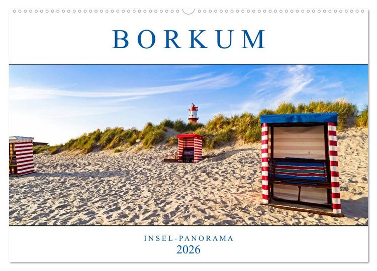 Produktbild: Borkum Inselpanorama (Wandkalender 2026 DIN A2 quer), CALVENDO Monatskalender