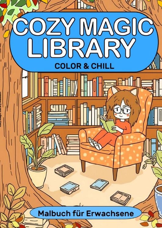 Produktbild: Fantasy und Cozy Home Malb&uuml;cher / Bibliothek Malbuch Magische Bibliothek Cozy Magic Library