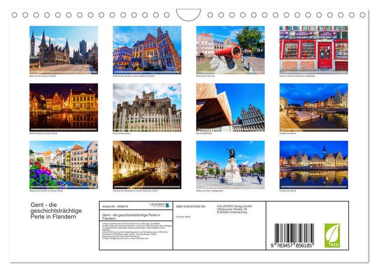 Produktbild: Gent - die geschichtstr&auml;chtige Perle in Flandern (Wandkalender 2026 DIN A4 quer), CALVENDO Monatskalender