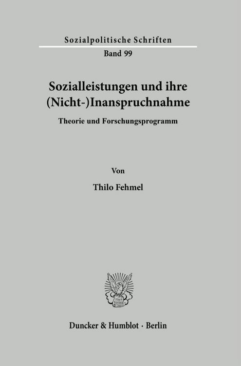 Produktbild: Sozialleistungen und ihre (Nicht-)Inanspruchnahme