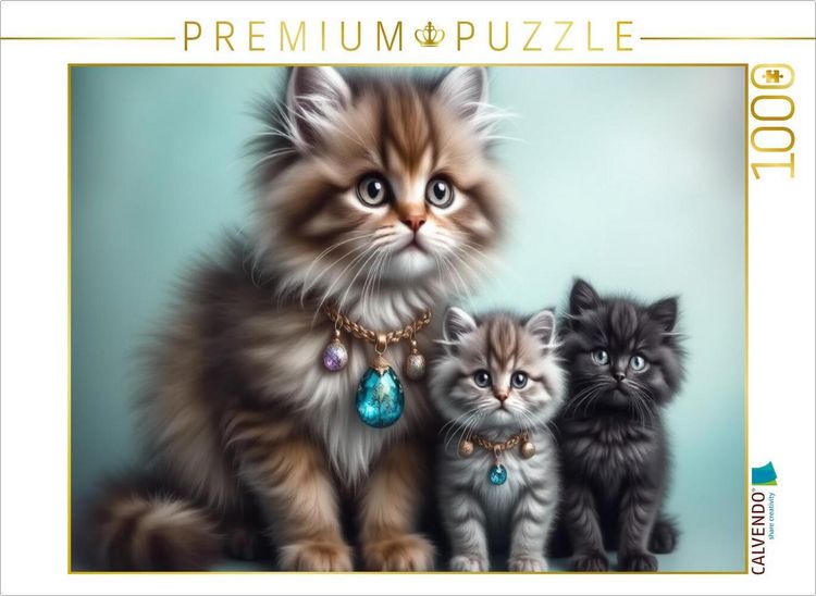 Produktbild: CALVENDO Puzzle Katzenmomente | 1000 Teile Lege-Gr&ouml;&szlig;e 64x48cm Foto-Puzzle f&uuml;r gl&uuml;ckliche Stunden