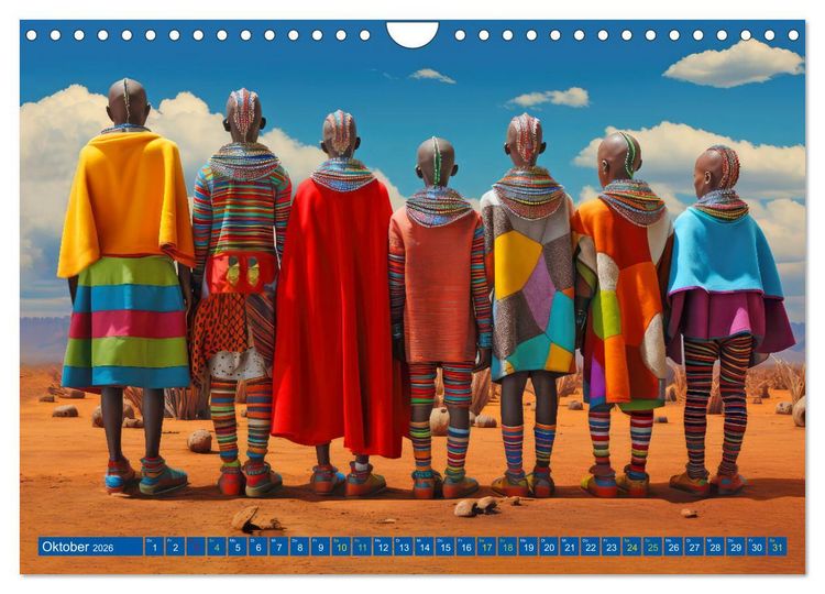 Produktbild: Surrealistische Bilder - Inspiriert von den Massai (Wandkalender 2026 DIN A4 quer), CALVENDO Monatskalender