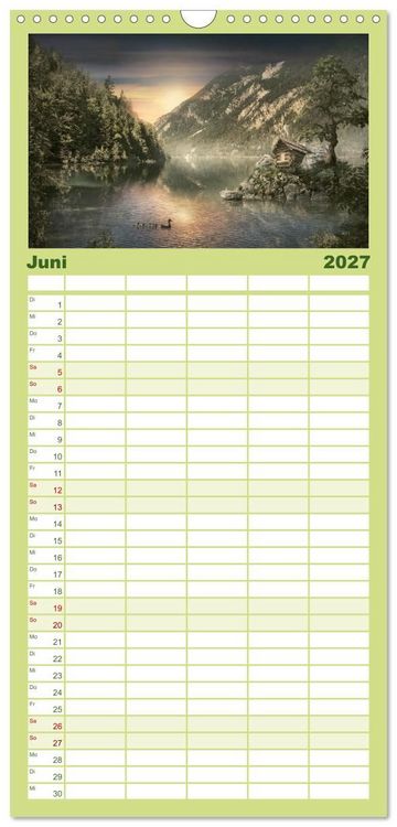 Produktbild: Familienplaner 2027 - Vom Zauber der Einsamkeit mit 5 Spalten (Wandkalender, 21 x 45 cm) CALVENDO