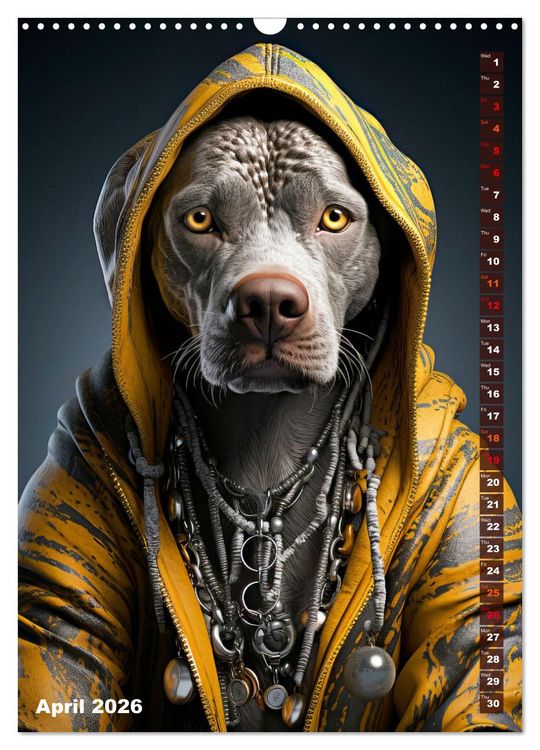 Produktbild: Stylish Dogs (Wall Calendar 2026 DIN A3 portrait), CALVENDO 12 Month Wall Calendar