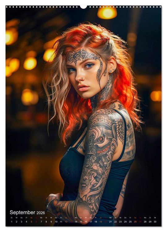 Produktbild: Tattoo Kunst auf der Haut (Wandkalender 2026 DIN A2 hoch), CALVENDO Monatskalender