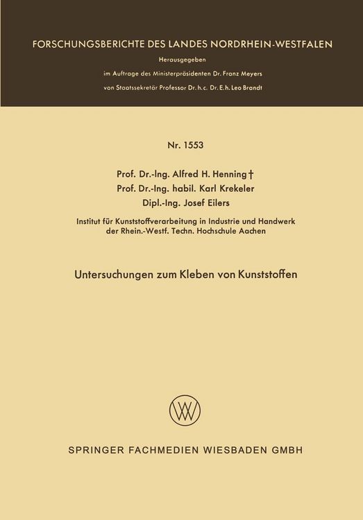 Produktbild: Untersuchungen zum Kleben von Kunststoffen