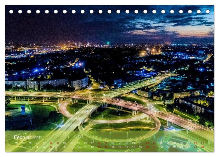 Produktbild: Traffic Lights - Gro&szlig;stadtverkehr der sch&ouml;nsten Metropolen von oben (Tischkalender 2027 DIN A5 quer), CALVENDO Monatskalender