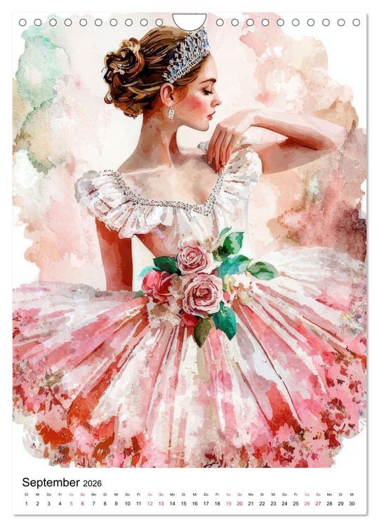 Produktbild: Ballerinas in Aquarell (Wandkalender 2026 DIN A4 hoch), CALVENDO Monatskalender