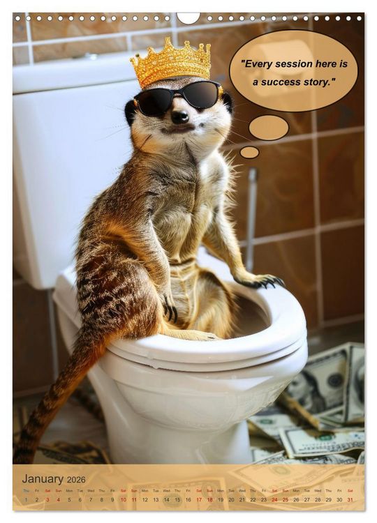 Produktbild: Animals on toilet makes you smile (Wall Calendar 2026 DIN A3 portrait), CALVENDO 12 Month Wall Calendar