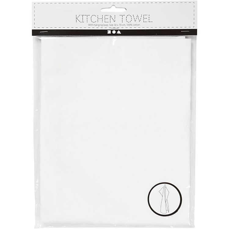 Produktbild: Creativ Company K&uuml;chentextilien Geschirrtuch, wei&szlig;, 50x70 cm, 180 g, 1 Stk