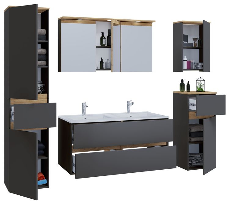 Produktbild: 6 tlg. Badm&ouml;bel-Set mit Waschbecken Cosila-I 111cm