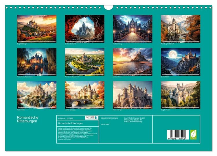 Produktbild: Romantische Ritterburgen (Wandkalender 2026 DIN A3 quer), CALVENDO Monatskalender