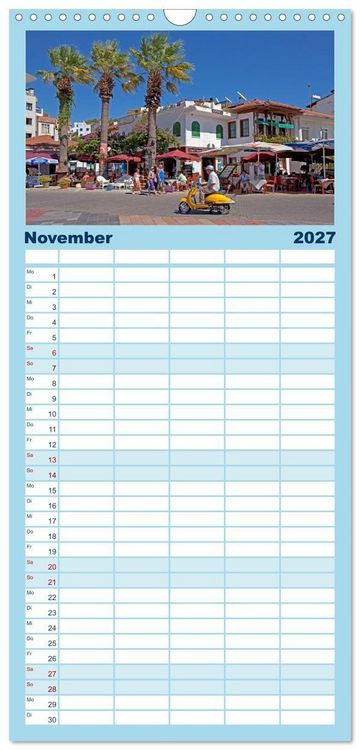 Produktbild: Familienplaner 2027 - Sommer an der T&uuml;rkischen &Auml;g&auml;is mit 5 Spalten (Wandkalender, 21 x 45 cm) CALVENDO