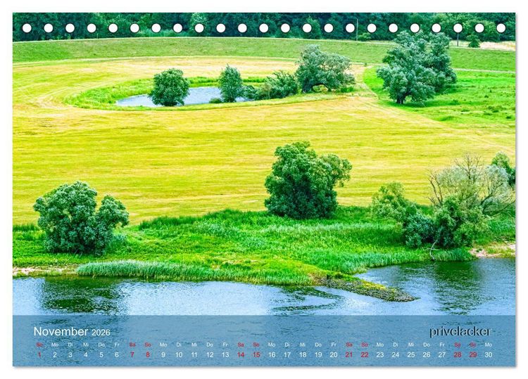 Produktbild: der elbestrom landschaft (Tischkalender 2026 DIN A5 quer), CALVENDO Monatskalender