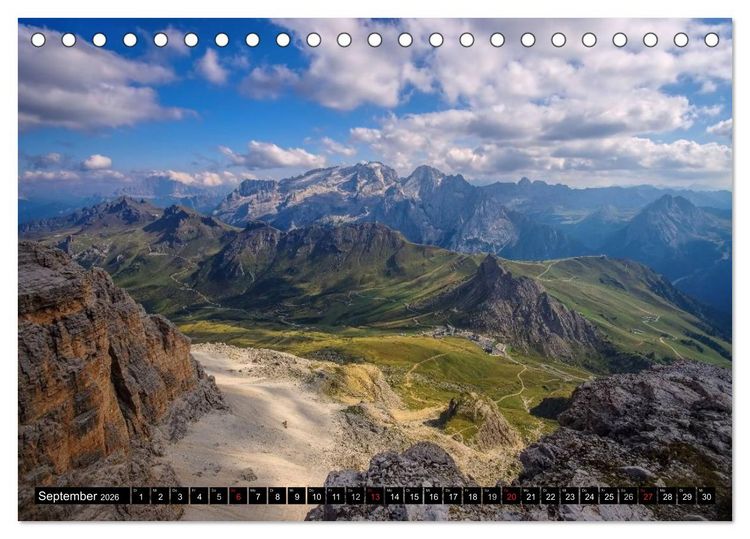 Produktbild: Die Dolomiten - Traumhafte Welt aus Stein (Tischkalender 2026 DIN A5 quer), CALVENDO Monatskalender