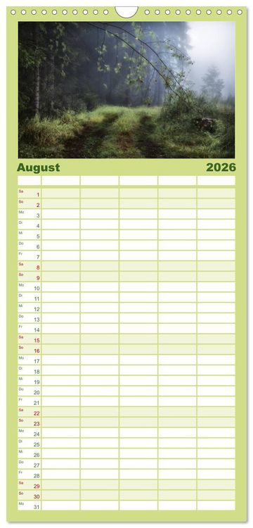 Produktbild: Familienplaner 2026 - Waldkalender mit 5 Spalten (Wandkalender, 21 x 45 cm) CALVENDO