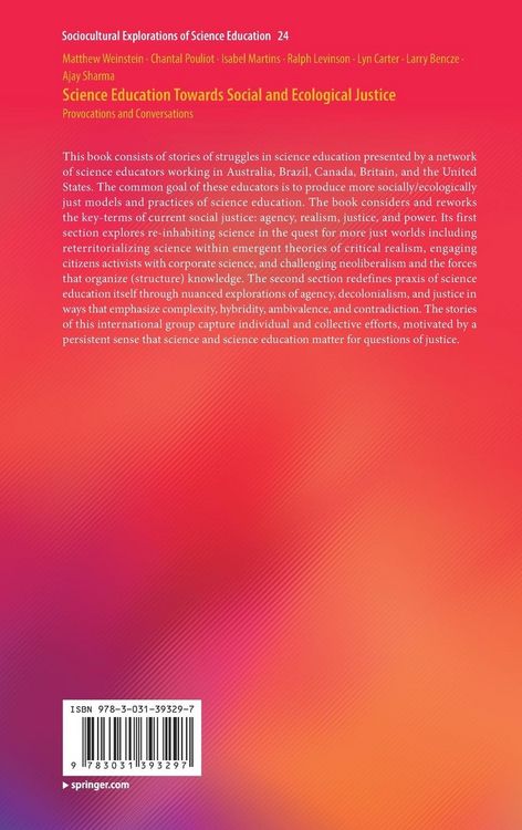 Produktbild: Science Education Towards Social and Ecological Justice