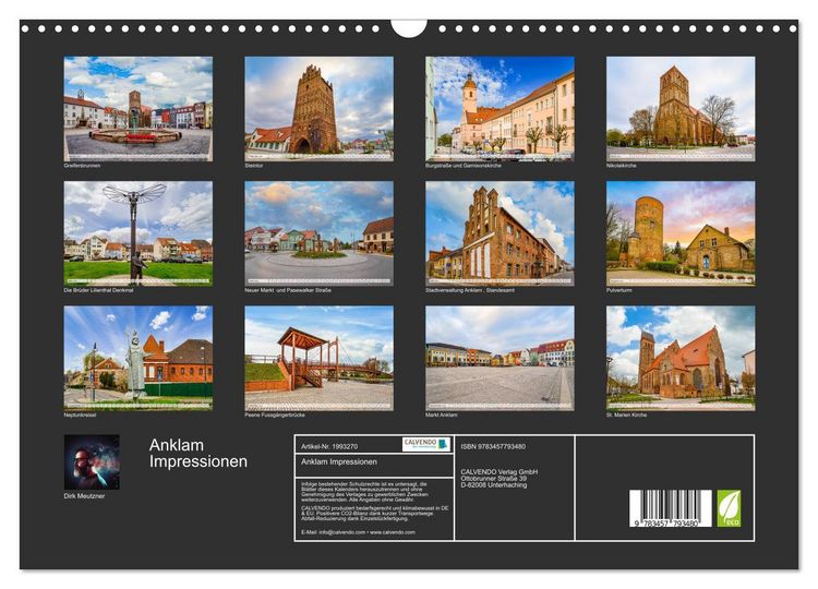 Produktbild: Anklam Impressionen (Wandkalender 2026 DIN A3 quer), CALVENDO Monatskalender