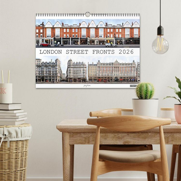 Produktbild: London Street Fronts 2026 / UK-Version (Wall Calendar 2026 DIN A3 landscape), CALVENDO 12 Month Wall Calendar