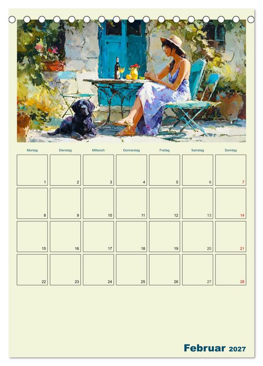 Produktbild: Frauen im Garten. Poesie im Aquarell-Stil (Tischkalender 2027 DIN A5 hoch), CALVENDO Monatskalender