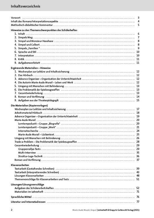 Produktbild: Simpel &ndash; Marie-Aude Murail &ndash; Lehrerheft