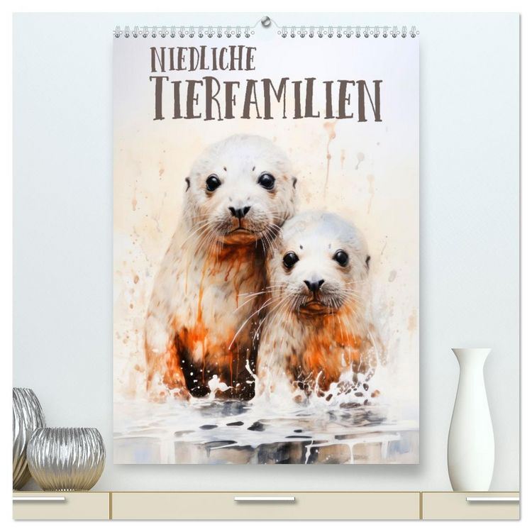 Produktbild: Niedliche Tierfamilien (hochwertiger Premium Wandkalender 2026 DIN A2 hoch), Kunstdruck in Hochglanz