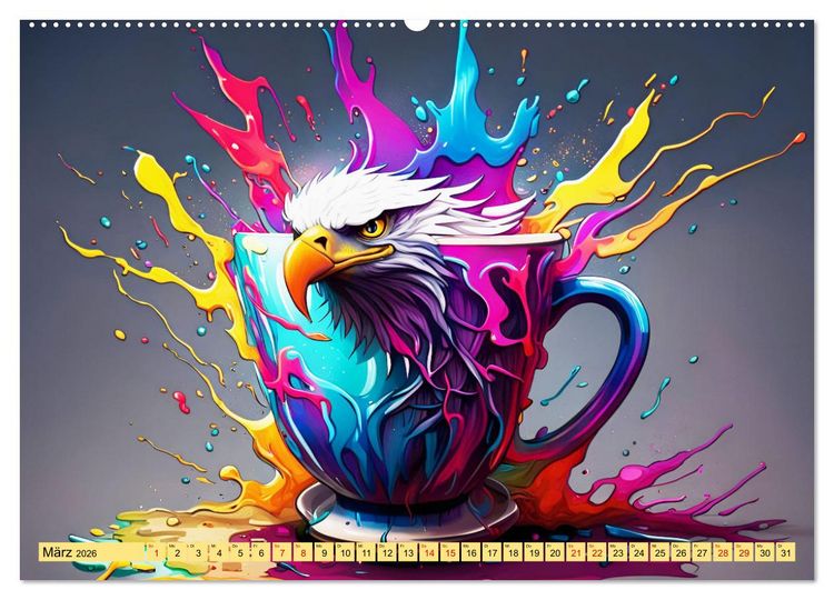Produktbild: Tierische Kaffeestunden (Wandkalender 2026 DIN A2 quer), CALVENDO Monatskalender