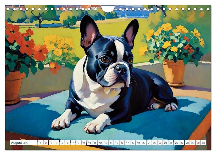Produktbild: Frenchies (Wandkalender 2026 DIN A4 quer), CALVENDO Monatskalender