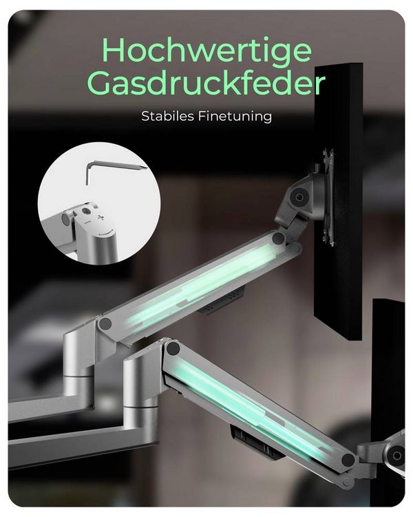 Produktbild: ICY BOX Monitorst&auml;nder f&uuml;r drei Monitore Monitor-Tischhalterung 3 Display(s) 76,2 cm (30") Grau, Silber