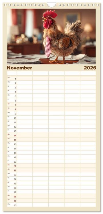 Produktbild: Familienplaner 2026 - Die Chaos GmbH - Tierisch faule Kollegen mit 5 Spalten (Wandkalender, 21 x 45 cm) CALVENDO