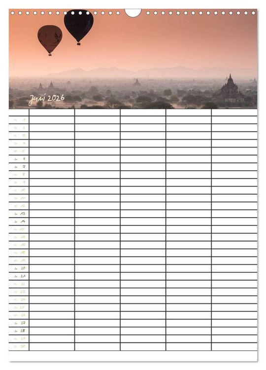 Produktbild: Goldenes Myanmar - Familienkalender 2026 (Wandkalender 2026 DIN A3 hoch), CALVENDO Monatskalender