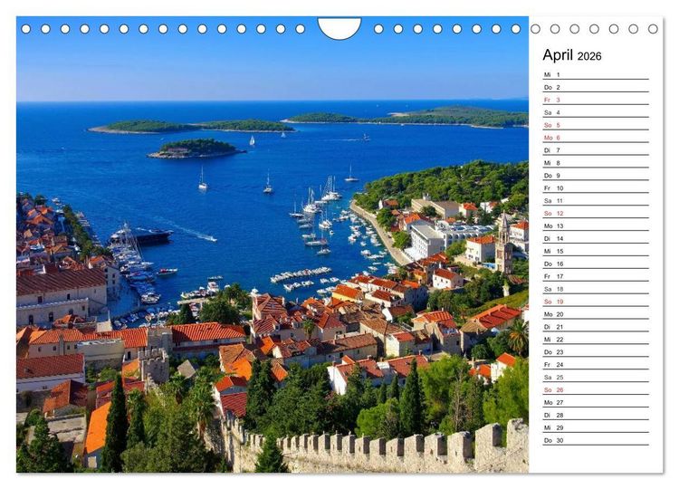 Produktbild: Kroatien - Traumhafte Landschaften und faszinierende St&auml;dte (Wandkalender 2026 DIN A4 quer), CALVENDO Monatskalender