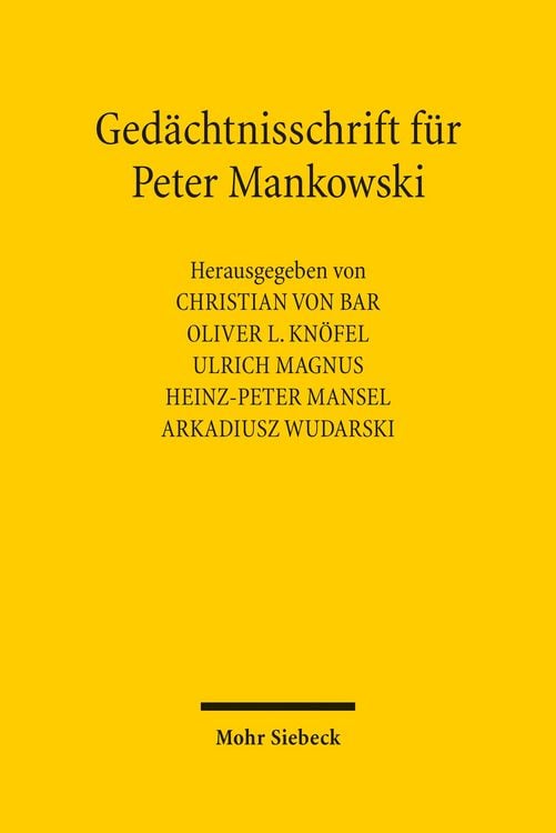 Produktbild: Ged&auml;chtnisschrift f&uuml;r Peter Mankowski