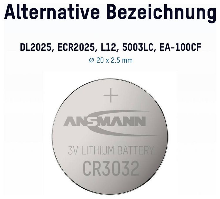 Produktbild: Ansmann Knopfzelle CR3032 3V 1 St. 550 mAh Lithium