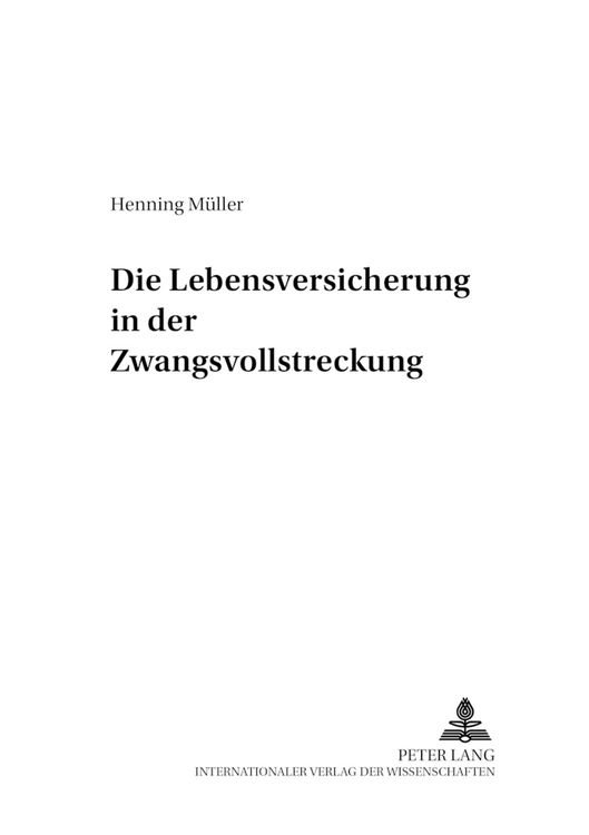 Produktbild: Die Lebensversicherung in der Zwangsvollstreckung