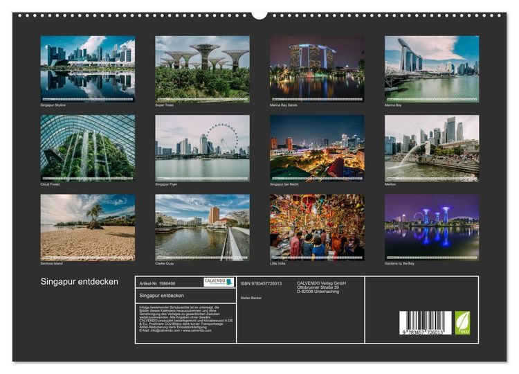 Produktbild: Singapur entdecken (hochwertiger Premium Wandkalender 2026 DIN A2 quer), Kunstdruck in Hochglanz