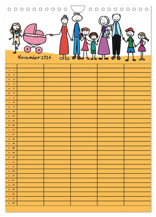 Produktbild: Fr&ouml;hlicher Familienplaner (Wandkalender 2026 DIN A4 hoch), CALVENDO Monatskalender