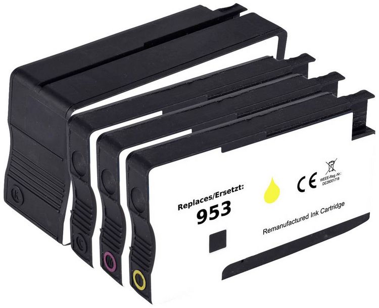 Produktbild: Renkforce Druckerpatrone ersetzt HP 953, 6ZC69AE, LS058AE, F6U12AE, F6U13AE, F6U14AE Kompatibel Kombi-Pack Schwarz, Cyan, Magenta, Gelb RF-5718854