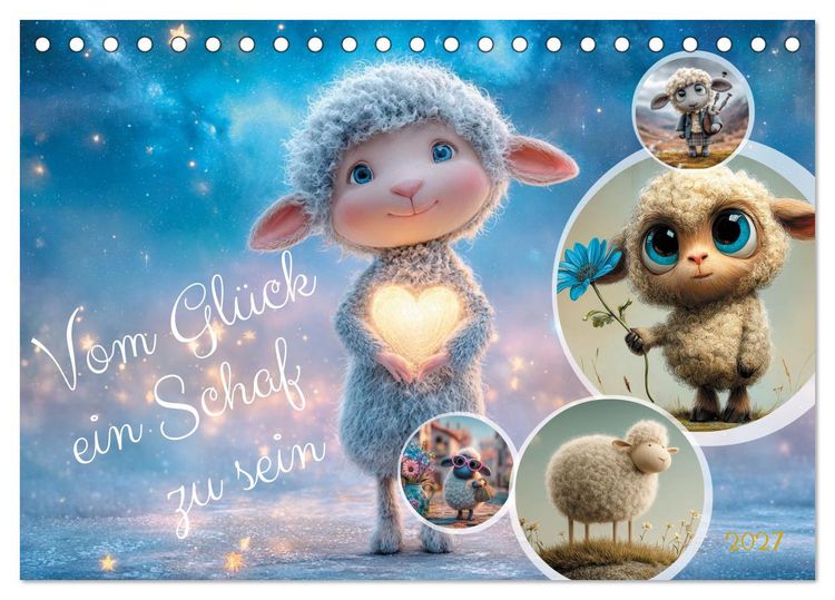 Produktbild: Vom Gl&uuml;ck ein Schaf zu sein (Tischkalender 2027 DIN A5 quer), CALVENDO Monatskalender