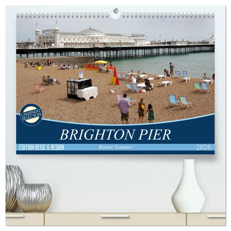 Produktbild: Brighton Pier Bunter Sommer (hochwertiger Premium Wandkalender 2026 DIN A2 quer), Kunstdruck in Hochglanz