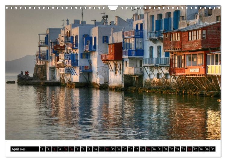 Produktbild: Inselh&uuml;pfen Kykladen Santorini - Naxos - Paros - Mykonos (Wandkalender 2026 DIN A3 quer), CALVENDO Monatskalender