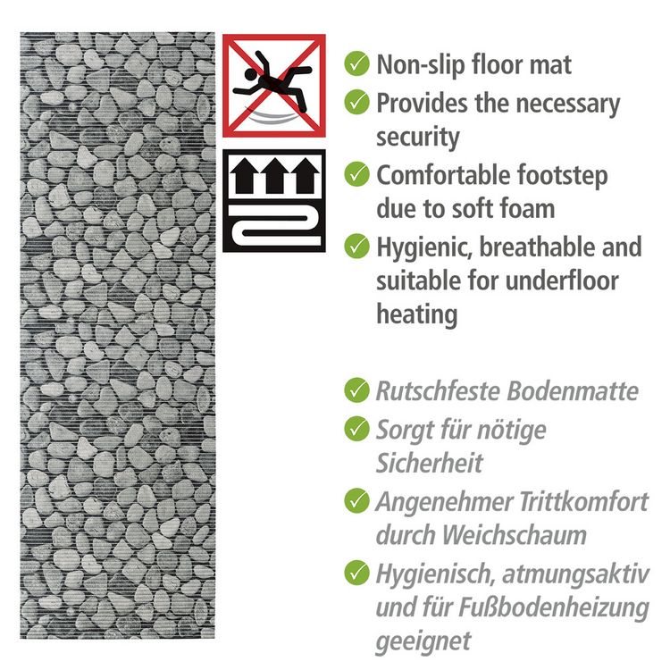 Produktbild: Badematte Sassi, 65 x 200 cm, zuschneidbar