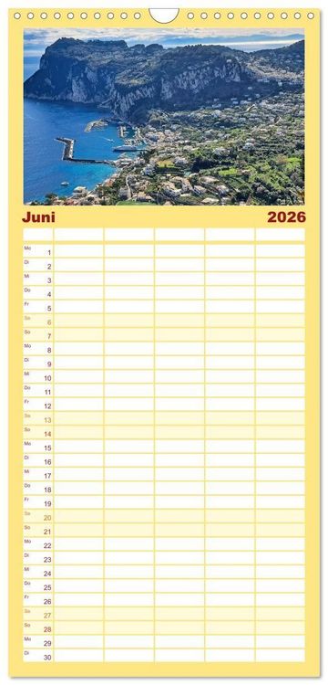 Produktbild: Familienplaner 2026 - Faszinierendes Capri mit 5 Spalten (Wandkalender, 21 x 45 cm) CALVENDO