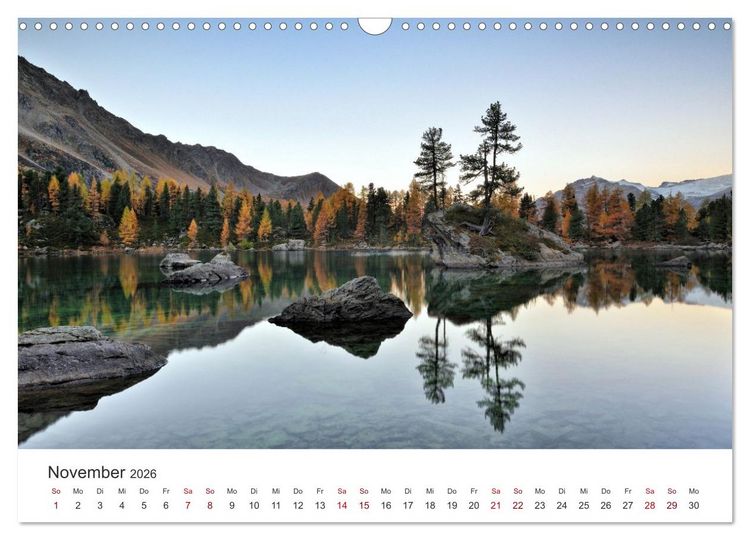 Produktbild: Magie der Bergseen &ndash; Spiegelungen im Licht der Berge (Wandkalender 2026 DIN A3 quer), CALVENDO Monatskalender