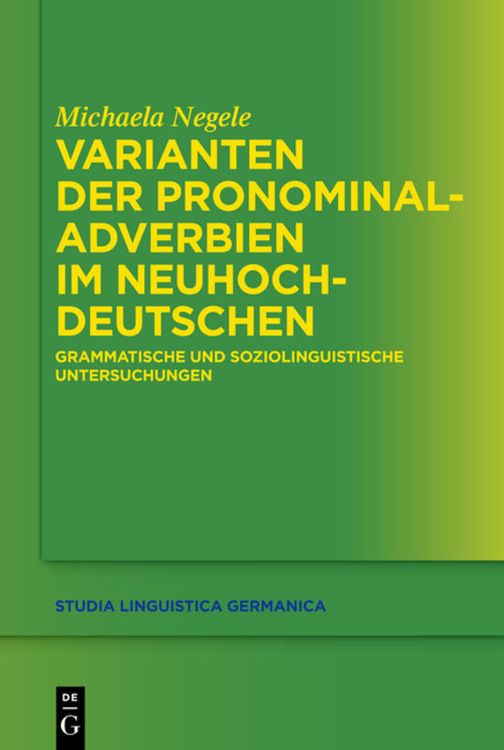 Produktbild: Varianten der Pronominaladverbien im Neuhochdeutschen
