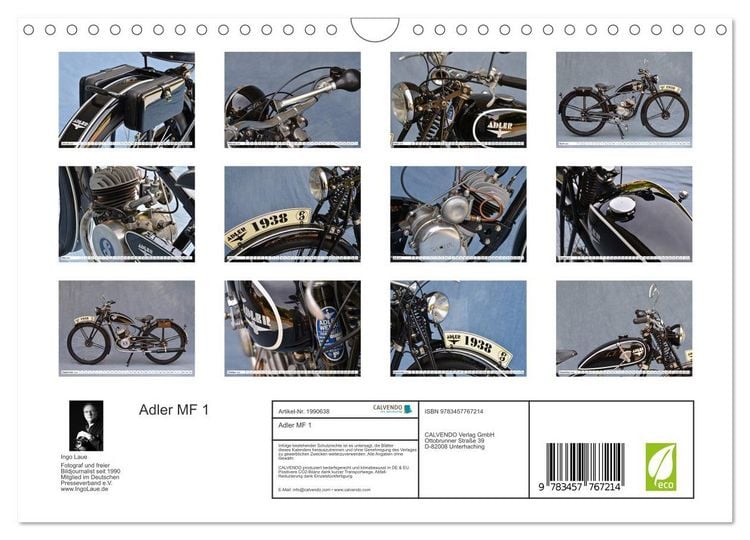 Produktbild: Adler MF 1 (Wandkalender 2026 DIN A4 quer), CALVENDO Monatskalender