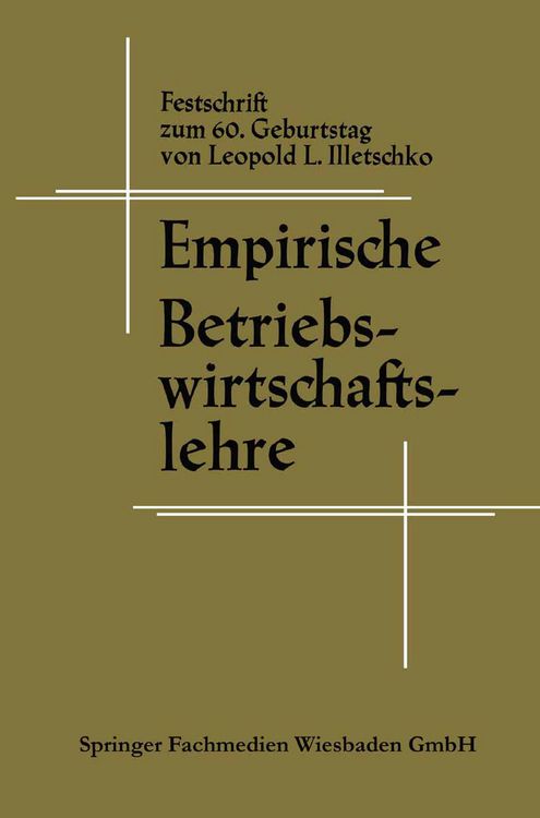 Produktbild: Empirische Betriebswirtschaftslehre
