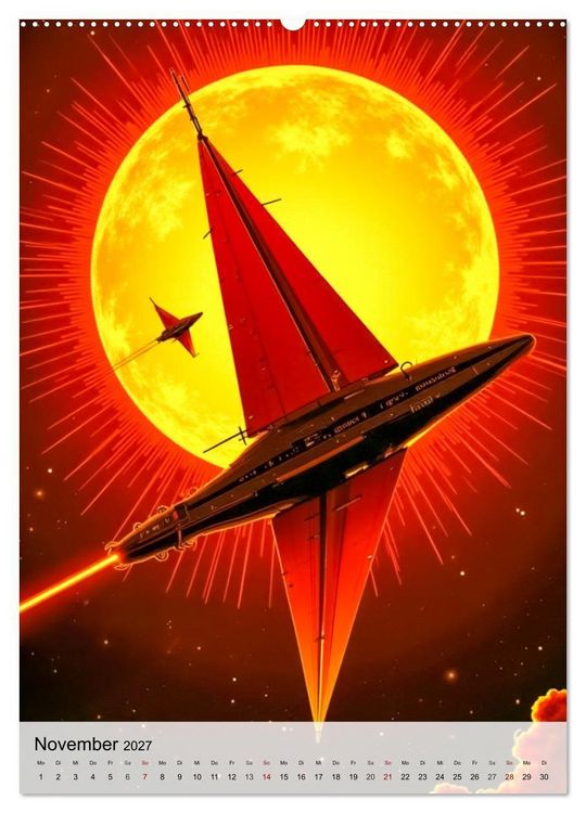 Produktbild: Retro Sci-Fi - Aufbruch zu neuen Grenzen (hochwertiger Premium Wandkalender 2027 DIN A2 hoch), Kunstdruck in Hochglanz